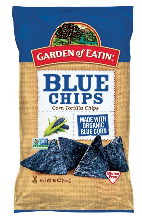 Blue Tortilla Chips, Gluten Free Tortilla Chips, Blue Corn Chips, Blue Corn Tortillas, Tortilla Chip Recipe, Blue Chips, Baked Tortilla Chips, Sprouted Grains, Low Sodium Diet