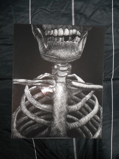 scratchboard skeleton Skeleton Drawing On Black Paper, Human Structure, Skeleton Back, Skeleton Drawing, Skeleton Drawings, Scratchboard Art, Growth And Decay, Black Paper Drawing, Year 9