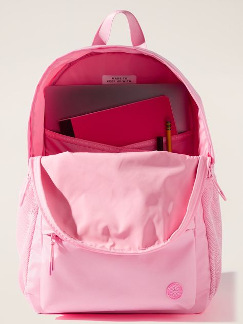 Athleta Girl Limitless Backpack | Athleta Athleta Backpack, Pink Bookbag, Cute Backpacks For School, Pretty School Supplies, Preppy Backpack, School Suplies, Preppy Bags, Backpack For School, School Bag Essentials