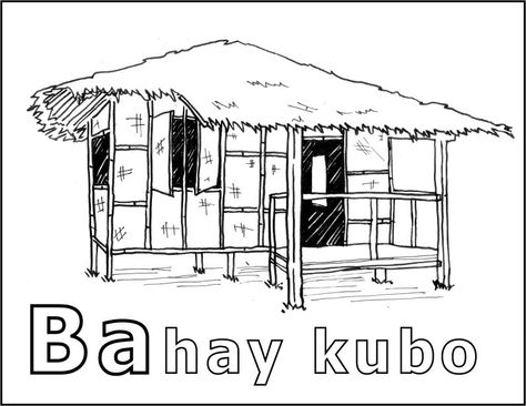 Philippine National House Coloring Page Coloring Pages For Toddlers Printables, Toddler Printables, Super Coloring Pages, Bahay Kubo, Country Studies, Philippines Culture, House Colouring Pages, Kids Study, Alphabet Coloring Pages