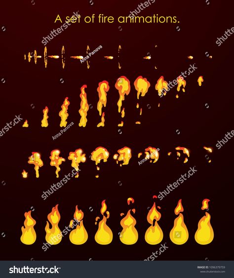 Fire animation sprites. A set of animations for a game or a cartoon.sprites#animation#Fire#set How To Animate Fire, Fire Animation Frames, Fire Sprite, Fire Tutorial, How To Do Animation, Fire Movement, Fire Animation, Base Anime, Learn Animation