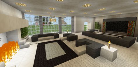 20 Living Room Ideas Designed in Minecraft Living Room Designs Minecraft, Minecraft Living Room Design, Minecraft Interior Design Ideas, Living Room Minecraft, Minecraft Living Room Ideas, Mansion Minecraft, Minecraft Living Room, Interior Design Minecraft, Minecraft House Interior