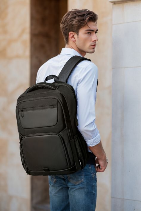 BJIAX backpack is a vessel of possibilities, carrying not just your belongings but also your dreams. It whispers to you, "Go forth and conquer the world!" Water Resistant Backpack, Conquer The World, Business Work, Busy At Work, Laptop Backpack, Black Backpack, Water Resistant, Laptop, Backpacks