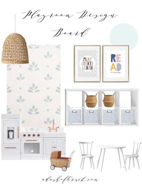 Coastal Playroom Ideas, Neutral Playroom Ideas, Coastal Playroom, Minimal Playroom, Apartment Playroom, Serena And Lily Inspired, Modern Kids Playroom, Minimalist Playroom, Blue Playroom