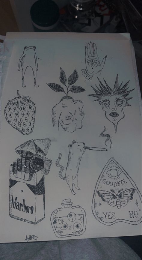 Easy Art Inspo Aesthetic, Grunge Art Doodles, Grunge Art Tattoo, Drawing Ideas Easy Doodles Y2k, Y2k Art Grunge, Swaggy Art Drawing, Note Book Doodles Grunge, Small Doodles Aesthetic Grunge, Easy Aesthetic Drawings Grunge