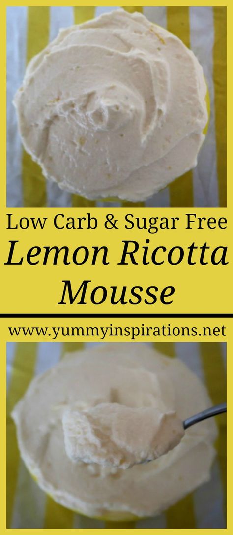 Lemon Ricotta Mousse Recipe - Easy Low Carb Cheesecake Dessert Ricotta Mousse, Ricotta Dessert, Mousse Recipes Easy, Cheap Desserts, Low Carb Cheesecake Recipe, Ricotta Recipes, Cheesecake Dessert, Low Carb Easy, Postre Keto