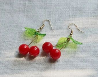 Unique Earrings | Etsy Minimal Earrings Studs, Red Flower Earrings, Fake Earrings, Hummingbird Earrings, Jewelry Gift Ideas, Stud Earrings Unique, Handmade Plant, Bunny Earrings, Cherry Earrings