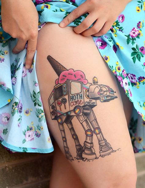 Ice Cream Truck Tattoo, Ice Cream Tattoo, Truck Tattoo, Cream Tattoo, Star Wars Tattoo, May The 4th, Ice Cream Truck, Denver Co, Pretty Tattoos