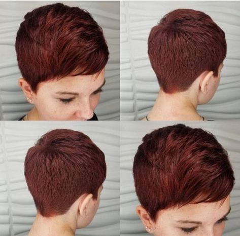 Red Hair Pixie Cut, Bob Cut With Bangs, Hair Color Ideas Trendy, Short Auburn Hair, Amazing Hair Color, Pixies Haircut, Haircut Ideas Trendy, Red Hair Looks, Red Pixie