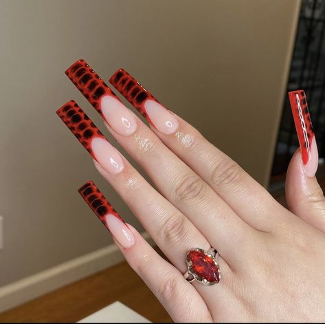 Inspo Hair, Red Acrylic Nails, Drip Nails, Cute Acrylic Nail Designs, French Tip Acrylic Nails, Exotic Nails, Long Acrylic Nails Coffin, Handmade Inspiration, Acrylic Nails Coffin Pink