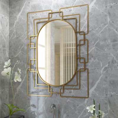 Enhance your space in an art deco glamour with this alluring accent mirror. Accent mirrors are the perfect alternative to traditional wall art and expand your space by reflecting light sources and spreading them throughout the room. Crafted from metal, this gold mirror adds a chic elegance to any wall. Art Deco Room, Art Deco Glamour, Art Deco Living, Art Deco Apartment, Art Deco Wall Art, Art Deco Living Room, Art Deco Bedroom, Art Deco Bathroom, Traditional Wall Art