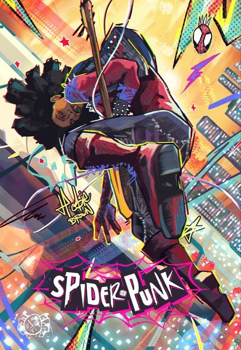 Spider Punk Fanart, Punk Wallpaper, Spider Punk, Miles Spiderman, Spiderman Art Sketch, Spiderman Artwork, Spider Art, Spiderman Pictures, Marvel Spiderman Art