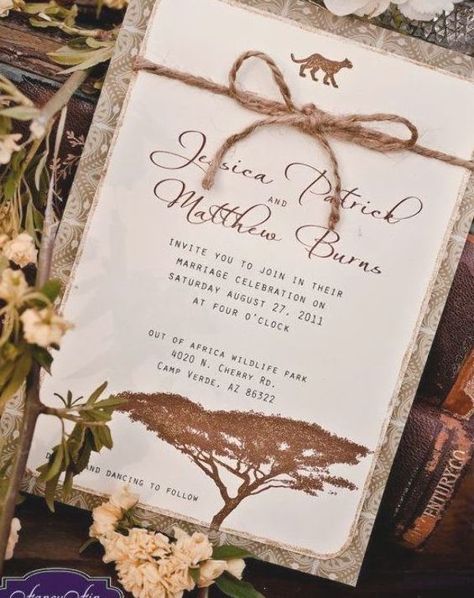 Safari Invitations, Africa Wedding, Safari Wedding, Vintage Desert, Zoo Wedding, Africa Wildlife, Desert Safari, Safari Style, Wedding Story