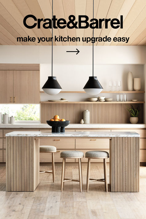 Need renovation ideas for your new house? Take on a no-demo home reno and get inspired by our kitchen islands. White Marble Kitchen Island, Easy Kitchen Updates, Kitchen Island With Storage, Island With Storage, Marble Kitchen Island, Kitchen Storage Hacks, Kitchen Updates, Solid Wood Kitchens, White Kitchen Island