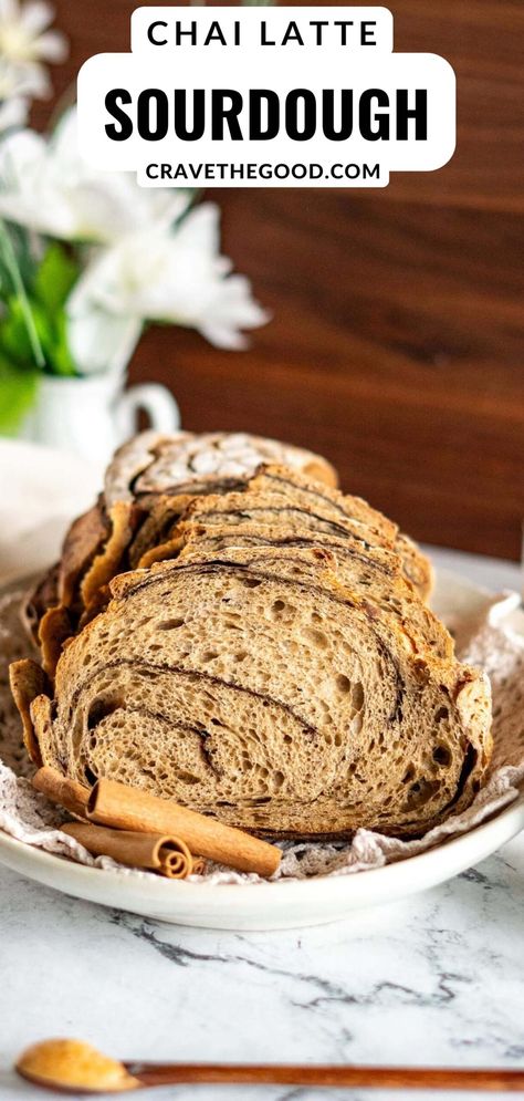 Chai Latte Sourdough Chocolate Coffee Sourdough Bread, Chai Sourdough Bread, Eggnog Sourdough Bread, Sourdough Flavored Bread, Flavored Sourdough Bread Recipes, Gingerbread Sourdough, Chai Bread Recipe, Sourdough Bread Flavors, Sourdough Flavors