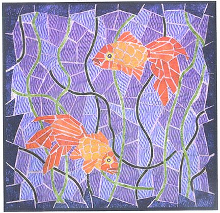 modern graphic quilts | You Are Sew Special! Shell Mirrors, Free Mosaic Patterns, Shimmering Water, Dimensional Tile, Tiled Quilt, Fish Quilt, Landscape Quilt, Water Patterns, Mosaic Projects