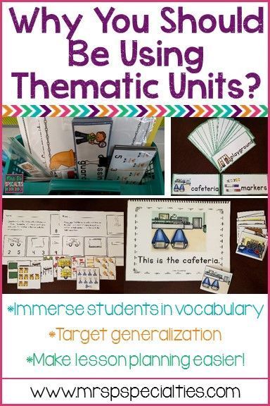 Thematic units are excellent for teaching students to master and generalize skills. They are perfect for immersing students in the vocabulary and concepts. Thematic Teaching, Resource Room Teacher, Life Skills Curriculum, Education Preschool, Social Stories Preschool, Planning System, Self Contained Classroom, Classroom Strategies, Teaching Special Education