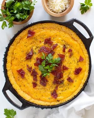 This Southern grits casserole is packed with bacon and cheese | Food & Cooking | tucson.com Baked Grits, Baked Eggplant Fries, Grain Dishes, Southern Grits, Regional Recipes, Grits Casserole, Dinner Board, Creamy Grits, Smoked Gouda Cheese