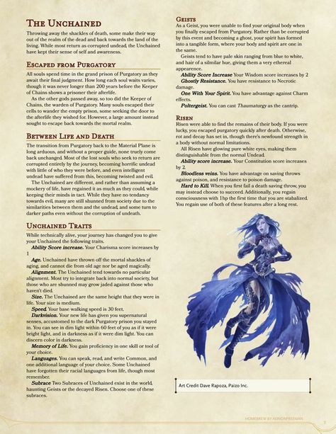 Custom Dnd Races, Homebrew Races, 5e Races, Dungeons And Dragons Races, D D Races, Dnd Stories, Dnd Homebrew, Dungeon Master's Guide, Dnd Classes