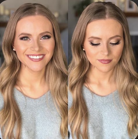 Soft Makeup Wedding Natural Looks, Bridesmaid Makeup Gray Eyes, Simple Natural Makeup Looks Wedding, Engament Makeup Ideas, Light Natural Makeup Wedding, Bridal Make Up Glowy, Simple Gold Makeup Looks Natural, Natural Wedding Makeup For Green Eyes Red Hair, Simple Bridesmaid Makeup Blue Eyes