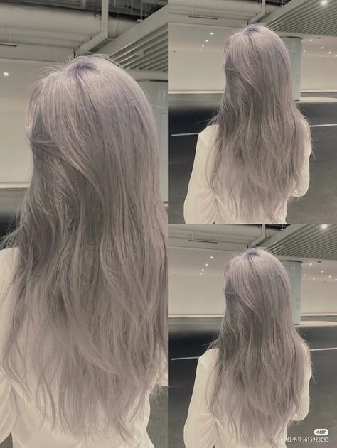 Light Ash Grey Hair, Tea Brown Hair Color, Milk Tea Brown Hair Color, Milk Tea Brown Hair, Tea Hair Color, Milk Tea Hair Color, Silver Ash Hair, Korean Milk, 2024 Hair Trends For Women