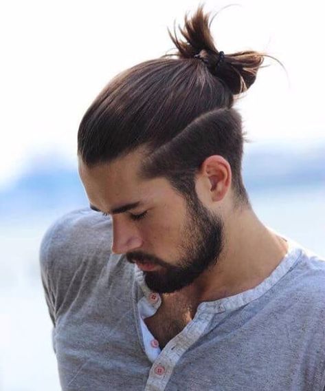 45 Top Knot Men Ideas for a Daring Dreamy Look | MenHairstylist.com Top Knot Undercut, Man Bun Haircut, Man Bun Undercut, Man Bun Styles, Man Ponytail, Man Bun Hairstyles, Knot Bun, Top Knot Hairstyles, Men's Long Hairstyles