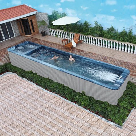 Jacuzzi Luxury, Endless Swimming Pool, Outdoor Swim Spa, Piscina Container, Kleiner Pool Design, Hot Tub Swim Spa, Spa Hot Tub, Pool Jacuzzi, Endless Pool