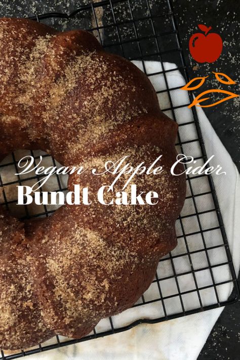 Apple Cider Bundt Cake, Cider Bundt Cake, Reverse Drawing, Drawing Recipes, Vegan Apple Cider, Autumn Cooking, Vegan Apple Cake, Bundt Recipes, October Fest