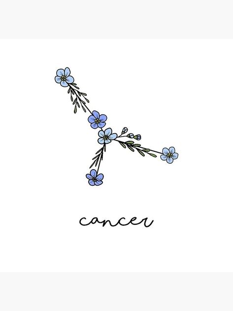 Cancerian Tattoo Floral, Cancerian Tattoo For Women Flower, Cancerian Tattoo For Women Constellation, Cancerian Tattoo For Women Minimalist, Cancerian Tattoo For Women, Cancerian Tattoo, Zodiac Floral, Tattoo Catalog, Astrology Tattoo