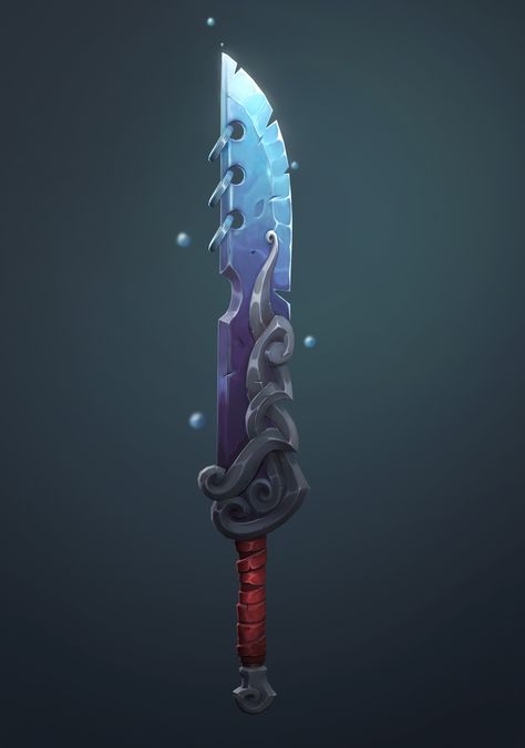 ArtStation - Sea Sword Handpaint, Serhii Kovalenko Ghibli Tattoo, Types Of Swords, Dnd Dragons, Fantasy Props, Game Props, Cool Swords, Fantasy Armor, Armor Concept, Medieval Fantasy