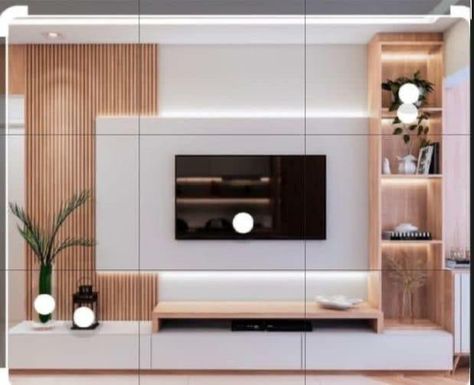 Bedrop Tv, Tv Cabinet Design Modern, Lcd Wall, Ruang Tv, Wall Unit Designs, Tv Unit Interior Design, Wall Tv Unit Design, Modern Tv Units, Latest Living Room Designs