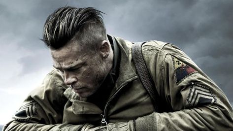 Brad Pitt Fury Brad Pitt Fury Haircut, Fury Haircut, Brad Pitt Fury, Fury 2014, Brad Pitt Haircut, Fury Movie, Best Undercut Hairstyles, Brad Pitt Hair, Beyonce Hair