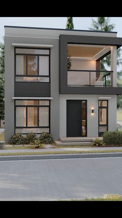 Simple 2 Storey House Design Philippines, 2 Storey Modern House, House 3 Bedroom, Flat Roof Extension, House Concept, 2 Storey House Design, Small House Layout, Hillside House, Roof Extension