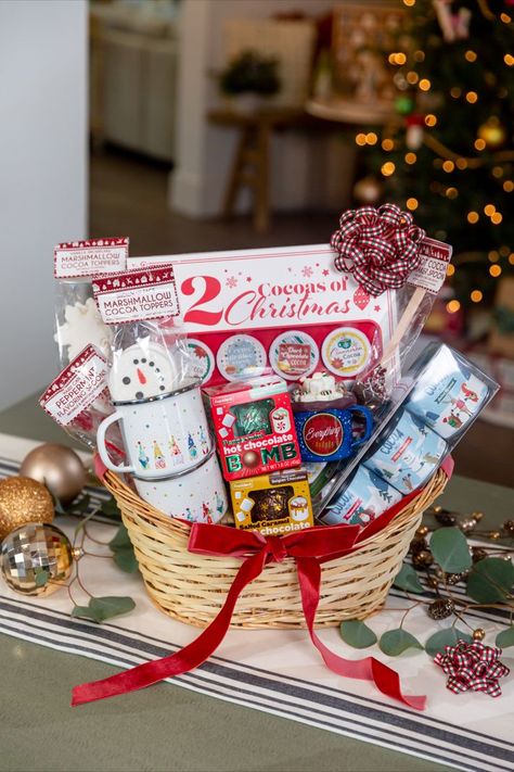 Cocoa Gift Basket, Hot Chocolate Gift Basket, Thanksgiving Gift Basket, Peppermint Cocoa, Hot Cocoa Gift, Chocolate Basket, Christmas Gift Baskets Diy, Personalized Gift Baskets, Teacher Gift Baskets