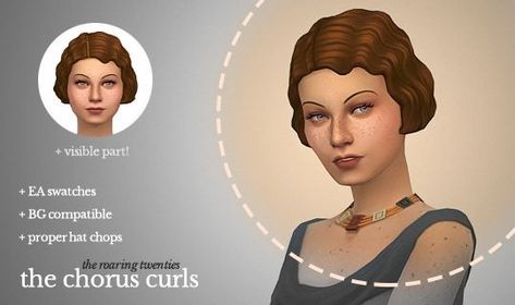 Sims Historical, Hair Ts4, Zoella Hair, 20s Hair, Sims 4 Decades Challenge, 1920s Hair, Cc Mods, Sims Building, Finger Waves