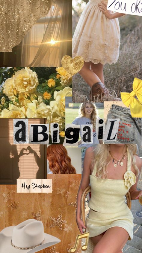 Taylor Swift Name Aesthetic Abigail #fearless #fearlesstaylorsversion #taylorswift #taylornation #abigail #redheadnamedabigail #yellowaesthetic #valentinesdaymovie #imonthedanceteam Abigail + Core + Aesthetic, Abigail Aesthetic, Name Aesthetic, Aesthetic Names, Name Wallpaper, Taylor Swift Wallpaper, Long Live Taylor Swift, Live Taylor, + Core + Aesthetic