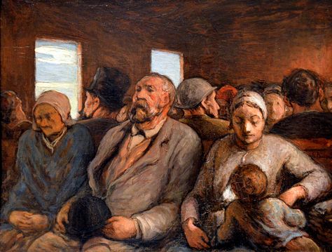 Honore Daumier - Third Class Carriage, 1858 at the Legion of Honor (Fine Arts Museums of San Francisco CA) | Flickr - Photo Sharing! Honore Daumier, Henri Fantin Latour, American Realism, Realism Painting, Realism Art, Art Appreciation, Museum Of Fine Arts, Art Movement, Satire