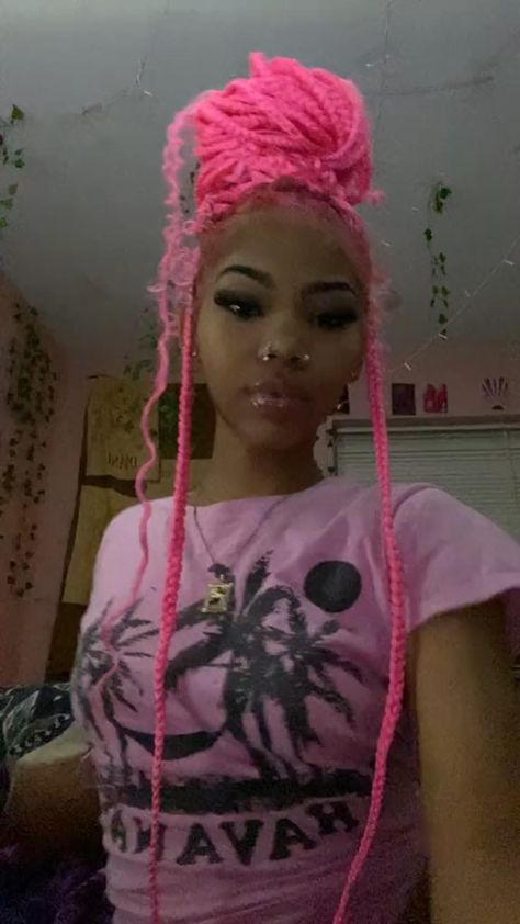 Braided Hairstyles Quick, Pink Box Braids, Pink Braids, Hair Cut Ideas, Braids Men, Hair Styles Ideas, Hairstyles Quick, Short Hair Cut, Big Box Braids Hairstyles