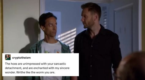 Jeff And Abed, Community Abed, Jeff Winger, Abed Nadir, Community Tv Show, Community Tv, Normal Person, Pin Board, I Love Him