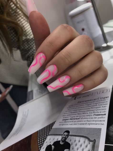 Pink Tip Nails, Neon Pink Nails, Blush Nails, French Acrylic Nails, Classy Acrylic Nails, Sparkle Nails, Neon Nails, Pink Acrylic Nails, Fire Nails