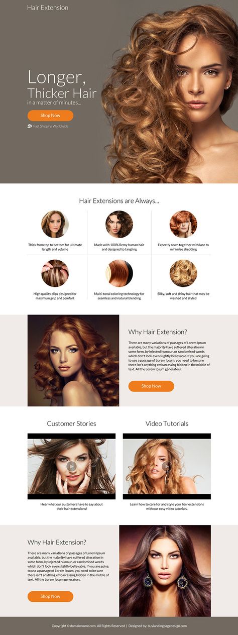 hair-extension-product-res-landing-page-04 | Hair Care Landing Page Design preview. Hair Salon Website Design, Professional Hair Extensions, Hair Extension Brands, Natural Hair Salons, Social Media Advertising Design, Long Hair Extensions, Hair Essentials, Business Hairstyles, Hair Blog