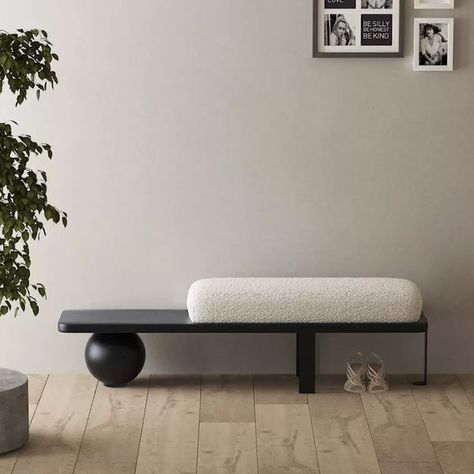 homary Boucle Cushion, Hallway Bench, Monochrome Design, Baby Seat, Wooden Bench, Entryway Furniture, Upholstered Bench, Metal Lighting, Room Sofa