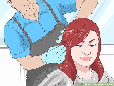 3 Ways to Get Red Out of Hair - wikiHow Red Hair Toner, How To Get Red Hair, Tub Platform, Moonshine Whiskey, Food Tables, Clear Shampoo, Hair Dye Removal, Party Arch, How To Fade