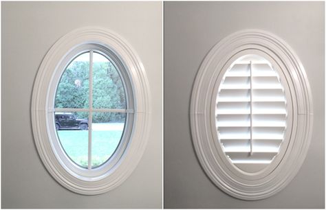 Oval Window Covering Ideas, Rounded Window Curtains, Oval Windows, Windows Treatments, Pantry Renovation, Round Windows, Shaped Windows, Oval Window, Porthole Window