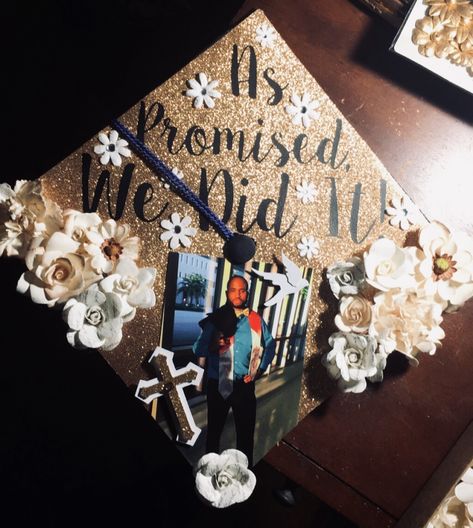 Tribute Graduation Cap, Graduation Cap Designs Memorial, Grad Cap For Lost Loved One, Graduation Cap Memorial Ideas, Graduation Cap Designs In Memory Of Grandparents, Memorial Graduation Cap Ideas, Graduation Cap Designs For Passed Loved Ones, Graduation Caps For Passed Loved Ones, Graduation Cap Decoration Remembrance