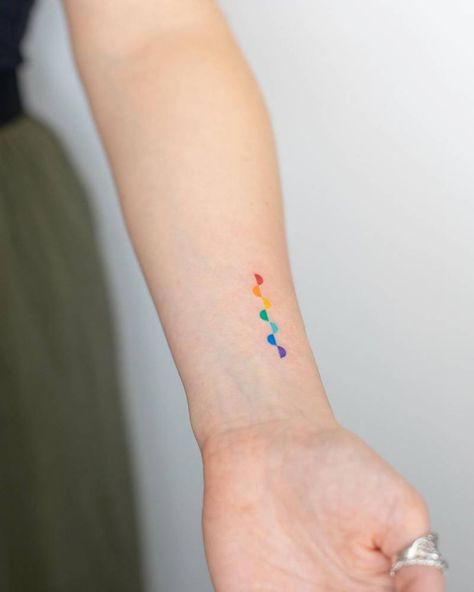 Activism Tattoo, Pride Tattoo Ideas, Lgbt Tattoo, Rainbow Tattoo, Minimal Tattoo Designs, Molecule Tattoo, Chakra Tattoo, 16 Tattoo, Pride Tattoo