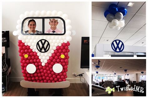 Volkswagen Kombie for 1st birthday celebrations of Volkswagen Capalaba. With glitter hanging logos and number ones. Volkswagen Party Ideas, Hippie Birthday Party, Bus Party, Hippie Birthday, Balloon Sculptures, Beach Birthday, Diy Birthday Party, Beach Kids, Birthday Celebrations