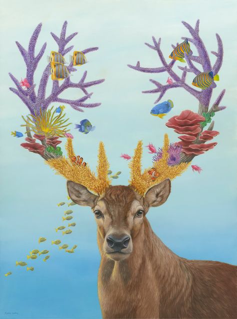 Robbie Erskine | Staghorn Coral Reef Coral Reef Art, Horn Coral, Woodland Art, Animals Artwork, Coral Reef, Surreal Art, Art Collector, Pet Birds, Artist Inspiration