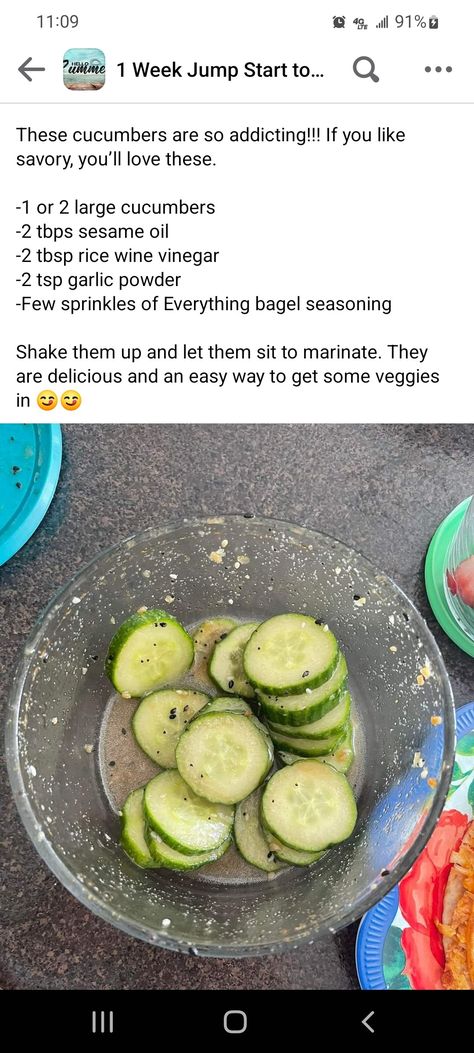 Cucumber With Everything Bagel Seasoning, Cucumber Everything Bagel, Everything Bagel Cucumber, Everything Bagel Seasoning Recipes, Tailgate Appetizers, Cucumber Snacks, Vinegar Cucumbers, Everything Bagel Seasoning, Ways To Be Healthier