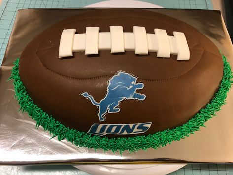 Detroit Lions Cake, Football Birthday Cakes, Football Cake Ideas, Lion Birthday Cake, Football Birthday Cake, Sports Cakes, Birthday Cake Writing, Lion Birthday, Detroit Lions Football